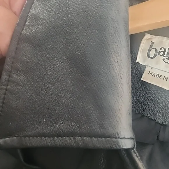 Bagatelle Vintage Black Leather Midi Trench Coat Belted Edgy 90s - Picture 9 of 12